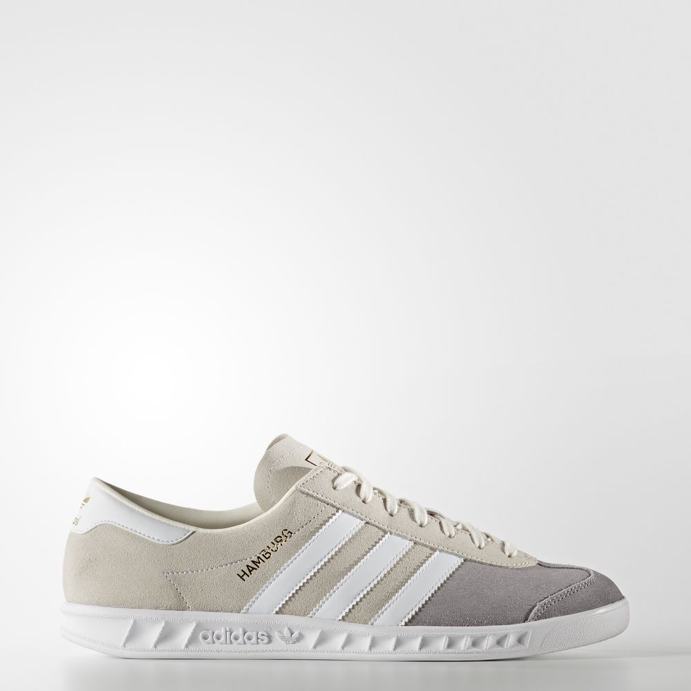 Adidas Hamburg - Originals ανδρικα - Ασπρα/Ασπρα/Γκρι,Μέγεθος: EU 36 – 54 2/3 (860QXYCN)